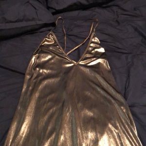 Gold American apparel long dress